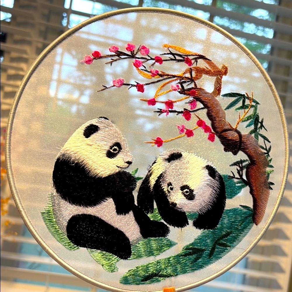 Bundle of 4 Chinese Embroidered Hand Fans